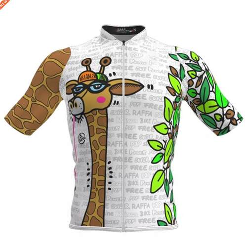 Breathable Unisex White Cartoon Cycling Jersey Spring Anti-P