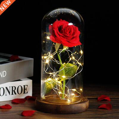 Beauty And The Beast Rose Rose In LED Glass Dome Rose Red R