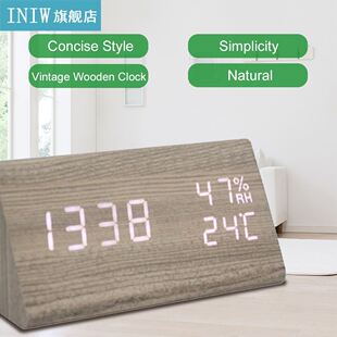 Multifunctional Wooden Clock LED Digital Clock Camphor Wood
