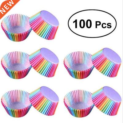 Kitchen Baking 100 Pcs Rainbow Paper Cake Cup Cupcake Paper