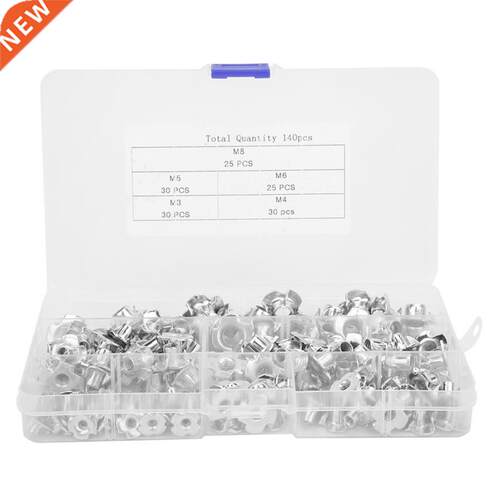 140Pcs/set Tee Nut Set Silver Carbon eel Galvanized Furnit