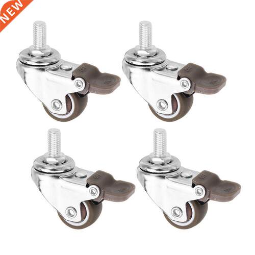 4pcs Mini Smll Csters 1 Inch M8x15mm TPE Silent Wheels wit