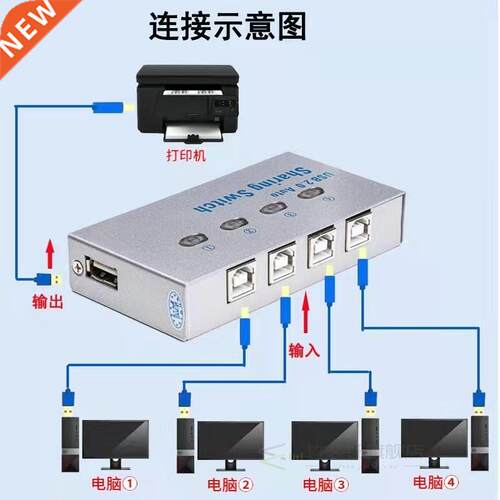 2 ports hub usb 2.0 auto sharing switch with cd for printer