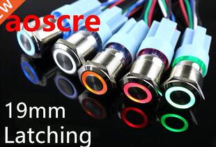 19mm Waterproof Latching Maintained Stainless Steel Metal Po