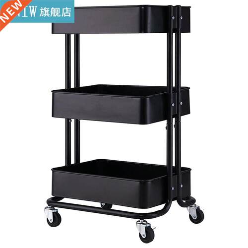 New 3-Tier Home Kitchen Storage Utility cart-Black for kitch