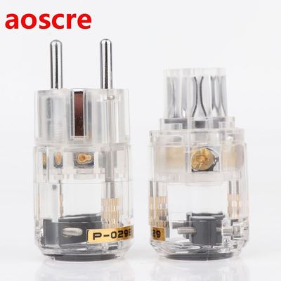 P029E Hifi Rhodium Plated EU Schuko Plug IEC Female Connecto