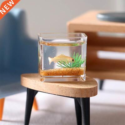 Dollhouse Miniature Glass Fish Tank Bowl Aquarium Doll House