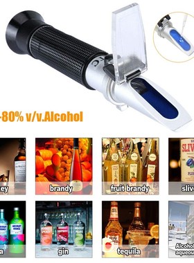 Distillery Refractometer Alcohol 0-80% v/v Portable Refracto