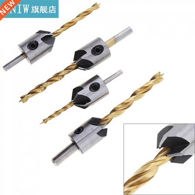 4pcs/lot 3-10mm Round Handle Woodworkng Chamfer Drll Bts