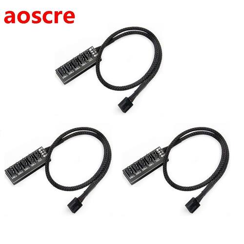 3PCS 4 Pin PWM Fan Hub PC 5 Way PC PWM Fan Splitter Hub Adap