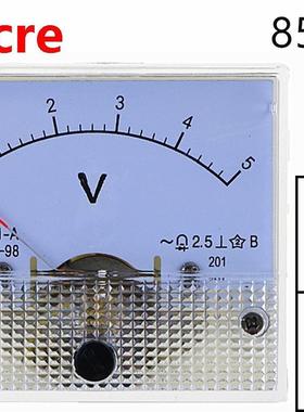 85L1-V 5V AC Analog Voltmeter Panel Voltage Meter 64*56mm