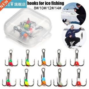 5PCS 8/10/12/14# Ice Fishing Hooks Winter Durable Ice Fishin