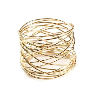 1x Wide Round Gold Napkin Rings Metal Cross Hollow Gold Napk