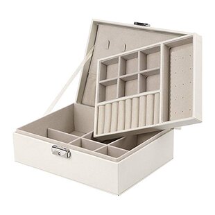 Exquisite Jewelry Box Women Leather Packaging Necklace Rings