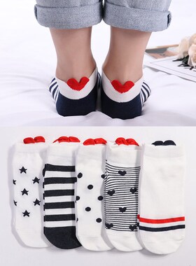 5 Pairs Lot Cotton Women Socks Female Casual Boat 3D Pack Ca