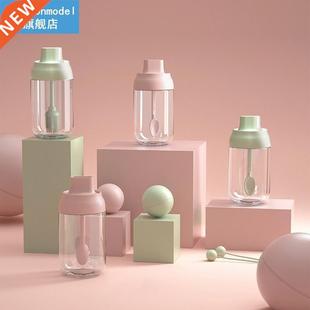 1pc Transparent Glass Spice Container Brush Seasoning Bottle