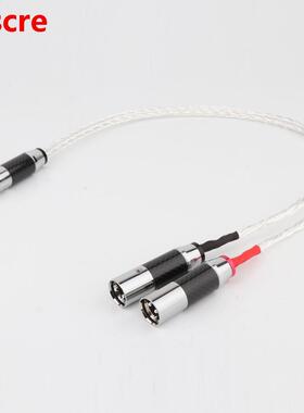 8AG Silver Plated XLR Male to Dual XLR Female Y Splitter 3Pi