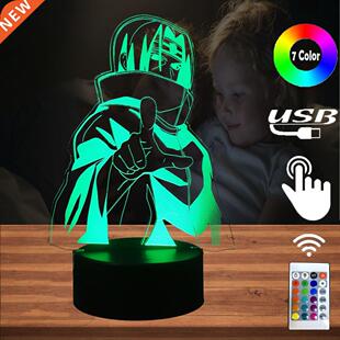 Japan Anime Creative 3D Naruto Sasuke chiha Itachi LED Room