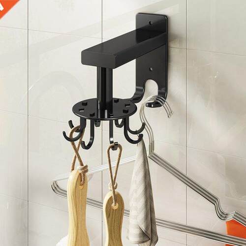 360 Degrees Rotation Aluminum Hook Spoon Towel Rag Space-sav