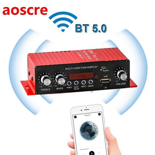 2*50W Audio Power Amplifier Stereo Equalizer HiFi Digital Mp