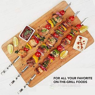 BBQ Essentialstools Stainless Steel Grilling Skewers Flat Re