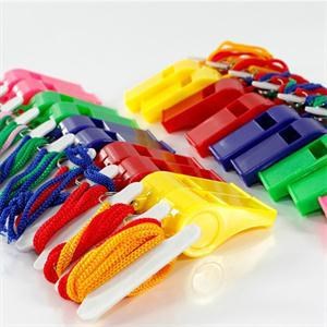 24pcs/bag Plastic Whistle With Lanyard for Boats, Raft,Party