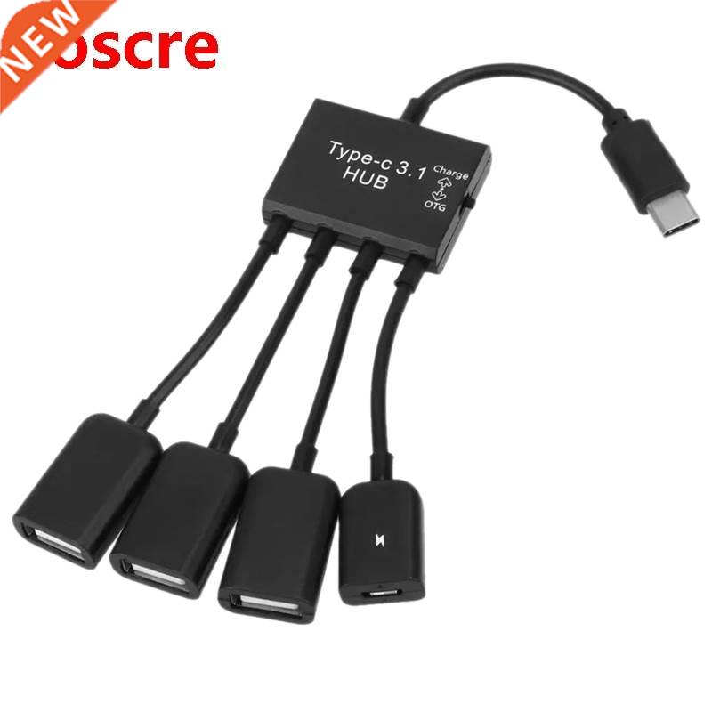 OTG Cable Hub Adapter 5.0Gb/S USB Type-C 3.1 to 4 Ports for