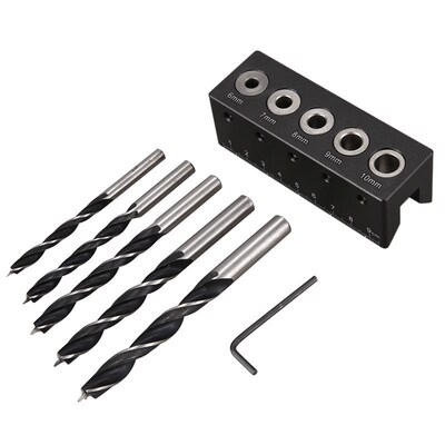 Wood Doweling Jig Straight Angle Guide Pocket Hole Jig Kit H