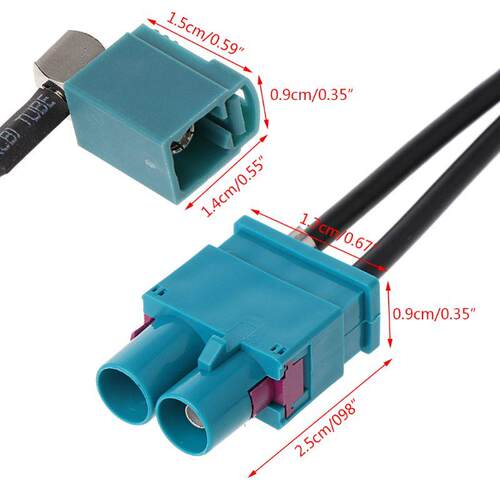 Antenna Adapter Aerial FAKRA Cable Twin Double Male For Seat