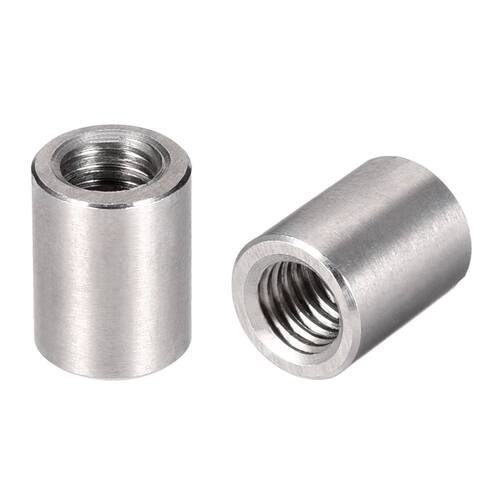 Round Connector Nuts, M8x15mm Sleeve Rod bar Stud Nut Stainl