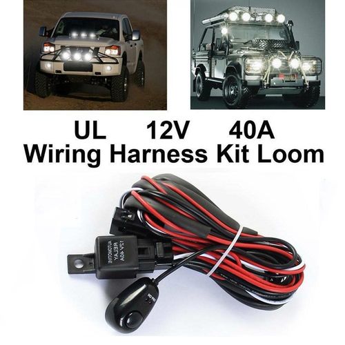 1Pc 1 to 2 Led Light Bar Cable Universal Hareness Kit 40A 12