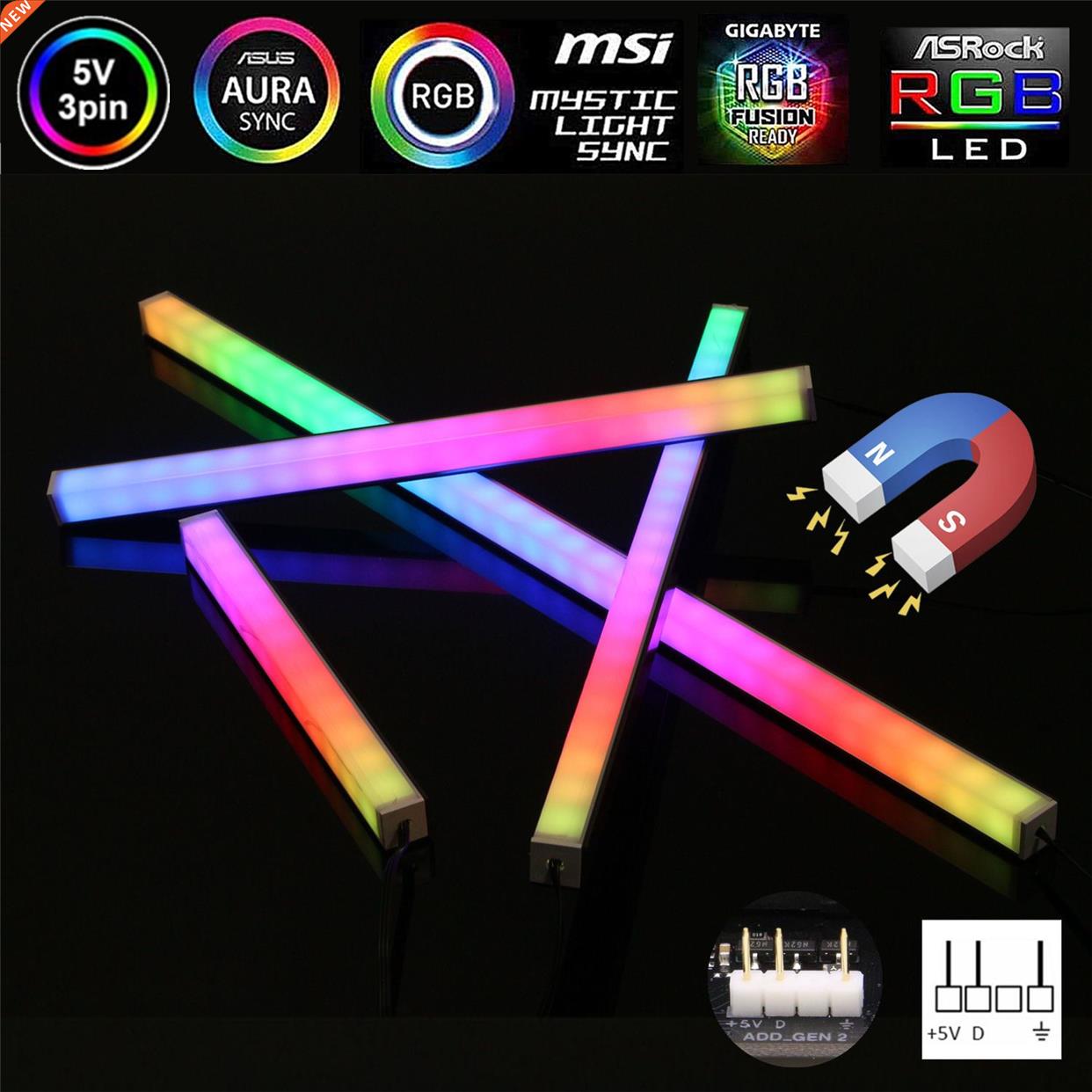 5V 3Pin WS2812b RGB LED Strip Addressable for PC for ASUS Au