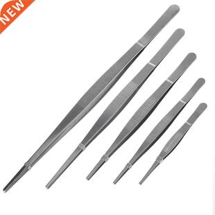 1pc Long Barbecue Food Tong Tweezers Stainless Steel Straigh