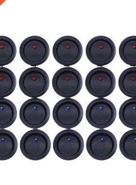20 Pcs 12V 20A Amps On/Off/ 3 Position Terminal Round Rocker