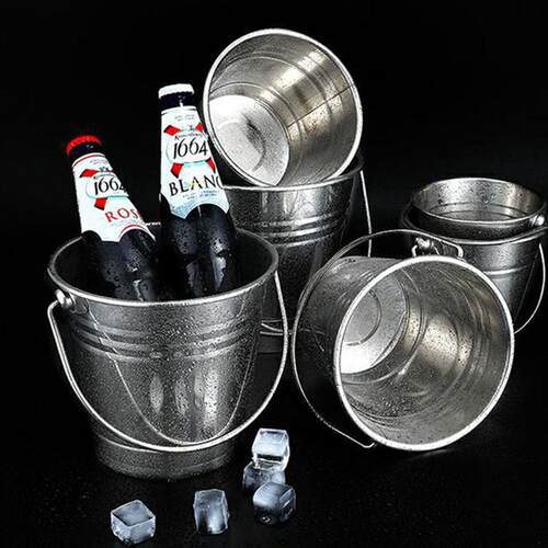 Stainless Steel Ice Bucket Portable Ice Chiller Cooler with