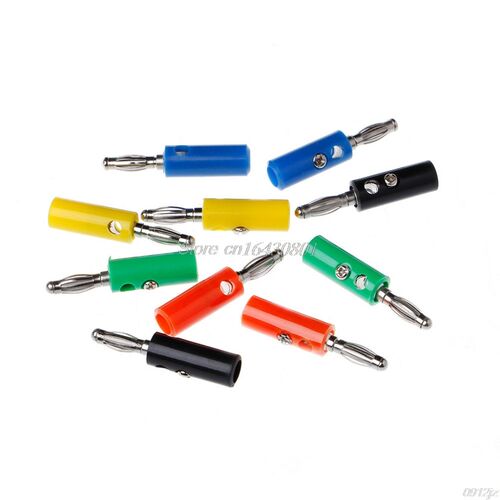 10pcs 5 color Wire Audio Speaker Cable Banana Plug Connector