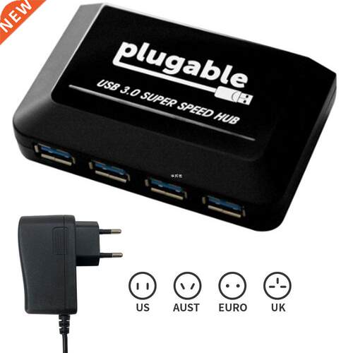 4-port USB 3.0 Hub wth power adapter USB 3.0 1X4 Spltter h