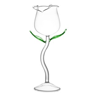 Wine Glass Rose Flower Shaped Goblet Red Wine Cocktail Glass