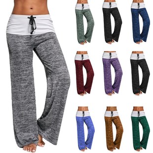 2021 Loose Leggings Women Wide Leg Pants Lace Up Fitness Plu