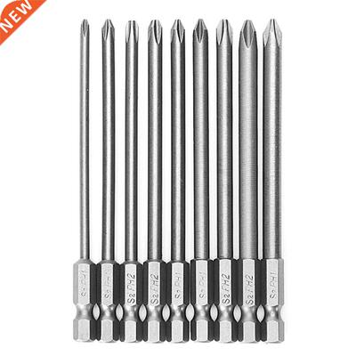 9 Pcs 1/4'' 100mm S2 Hex Cross Head PH1 PH2 Electric