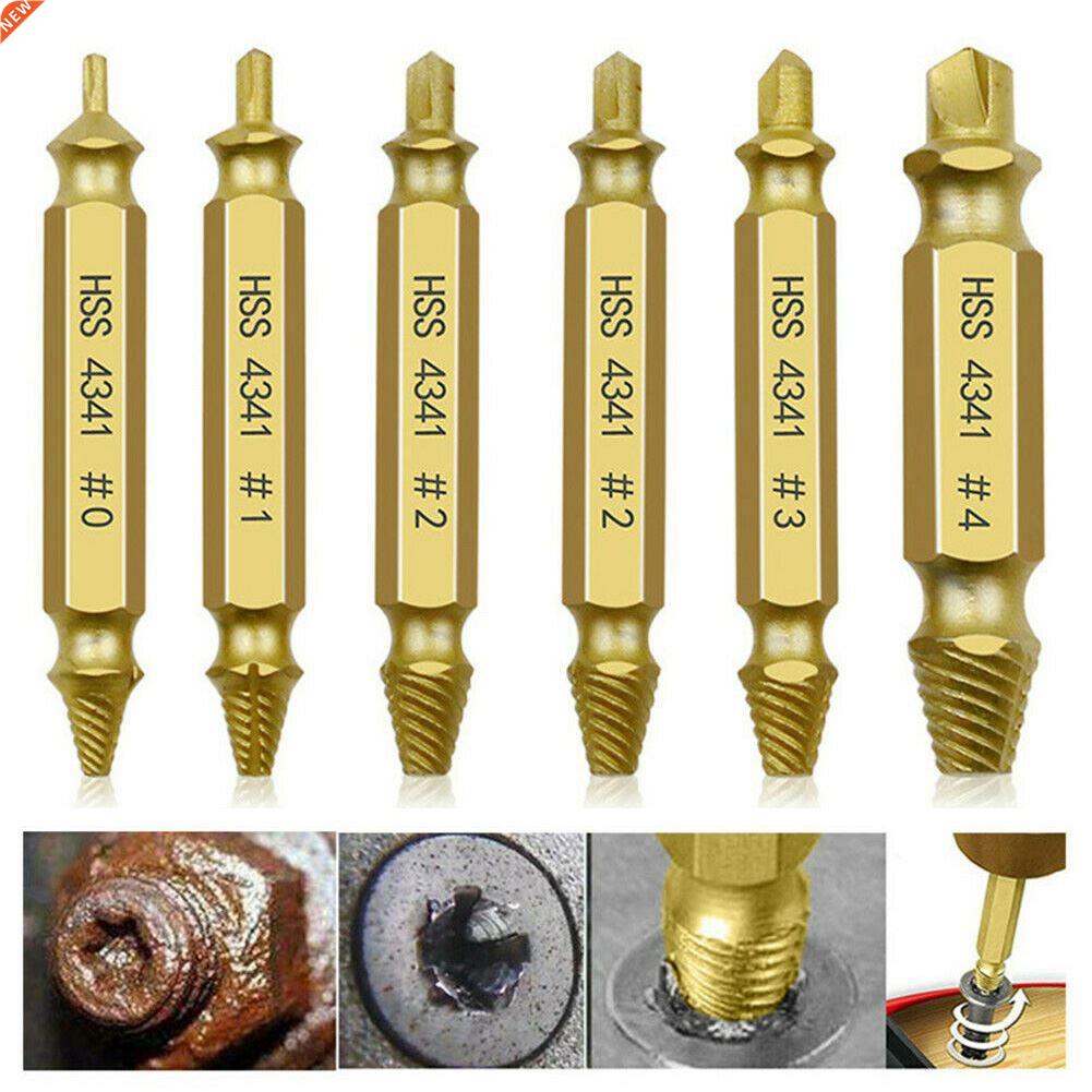 6PCS Damaged Screw Extractor Drill Bit Set Stripped Broken S