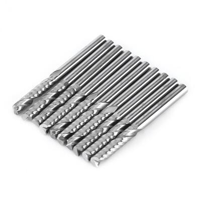 10pcs 3.175*10/15/17/22MM Single Flute Tungsten Carbide End