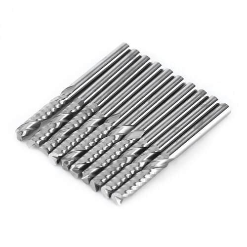 10pcs 3.175*10/15/17/22MM Single Flute Tungsten Carbide End