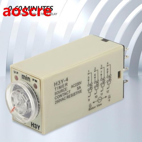 H3Y-4 AC Time Relay 220V 5A Power On off Delay Timer Relay 0