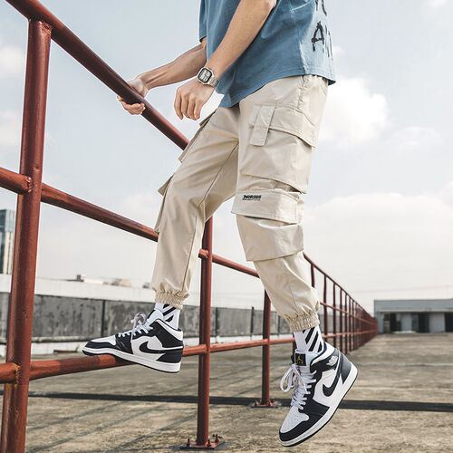 Streetwear Mens Hip Hop Jogging Pants Casual Men Trousers Bi