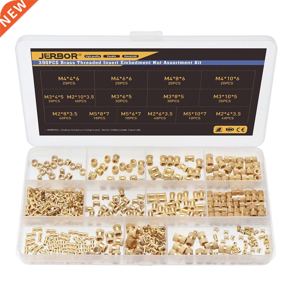 JEROR 390 PCS M2 M3 M4 M5 Female Thread Knurled Nuts rass