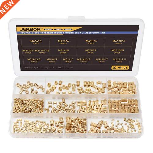 JEROR 390 PCS M2 M3 M4 M5 Female Thread Knurled Nuts rass