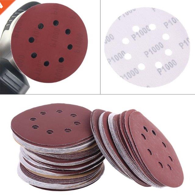100 Pcs 8 Holes Sanding Discs Hook and Loop 1000 1200 1500 2