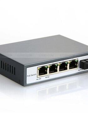 5 Port Gigabit Switch 1 SC Fiber 4 PoE Ports Power Adapter I