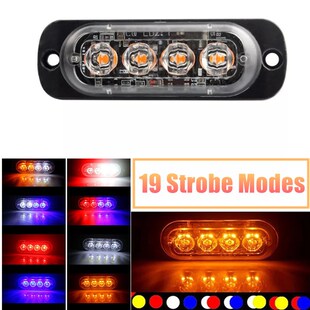 4LED Car Strobe Warning Light Grill Flashing Breakdown Emerg